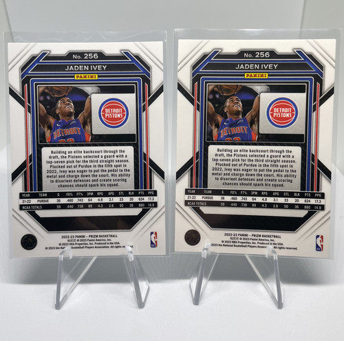 2022 23 Panini Prizm Jaden Ivey + Mosaic Breakaway Prizm Rookie Set (x10) (7).1