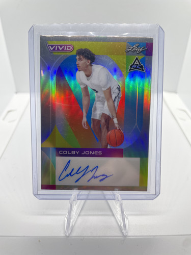 2022 23 Leaf Vivid Colby Jones Grey Prizm Rookie Auto 40 (1).1