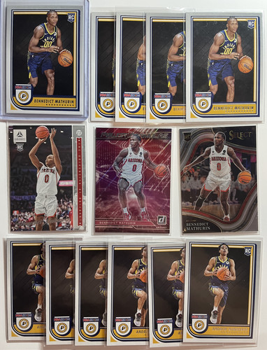 2022 23 Panini NBA Hoops Bennedict Mathurin + Andrew Nembhard Rookie Set (x14).1