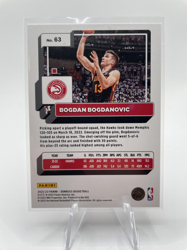 2022 23 Donruss Bogdan Bogdanovic Red Pulsar Prizm 99 #63 (2).1
