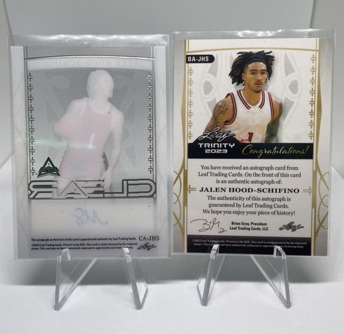 2022 23 Leaf Trinity Jalen Hood Schifino Clear Gold Auto 35 + Silver Auto 49 (2).1