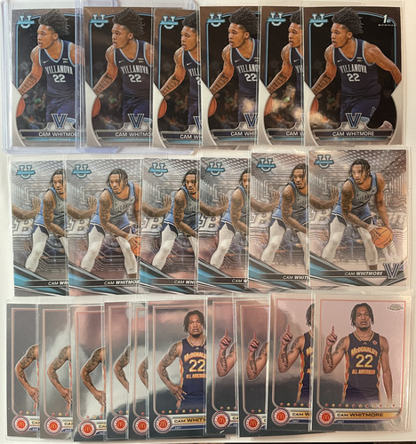 2022 23 Bowman University + Topps Mcdonalds Chrome Cam Whitmore Rookie Set (x22).1