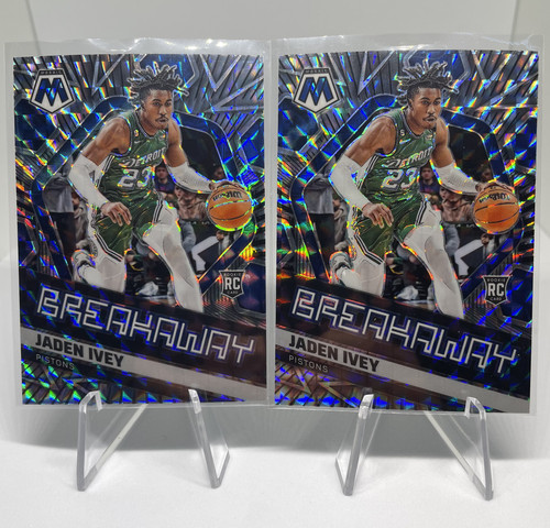 2022 23 Panini Prizm Jaden Ivey + Mosaic Breakaway Prizm Rookie Set (x10) (2).1