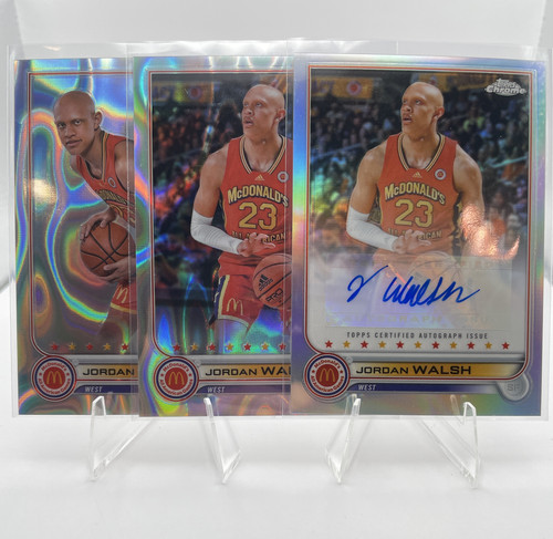 2022 23 Topps McDonald's Chrome Jordan Walsh Refractor Auto + Lava 399 Set (x2) (1).1