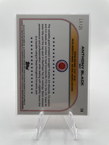 2022 23 Topps McDonald’s Chrome Anthony Black Orange Refractor Rookie 25 (2).1