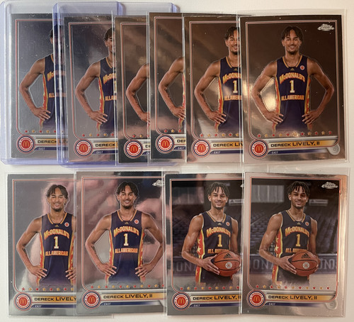 2022 23 Topps Mcdonald's Chrome Dereck Lively Base Rookie Set (x10).1