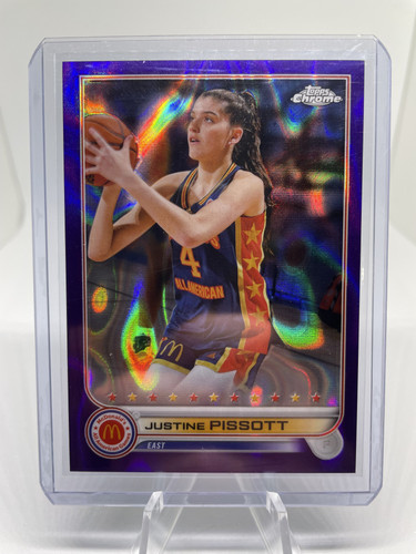2022 23 Topps Mcdonald's Chrome Justine Pissott Purple Refractor 299 Rookie #33 (1).1