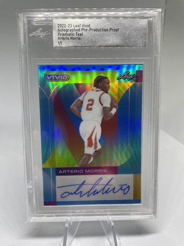 2022 23 Leaf Vivid Arterio Morris 11 Prismatic Teal Pre Production Proof Auto.1