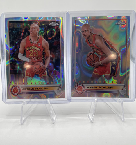 2022 23 Topps McDonald's Chrome Jordan Walsh Refractor Auto + Lava 399 Set (x2) (4).1