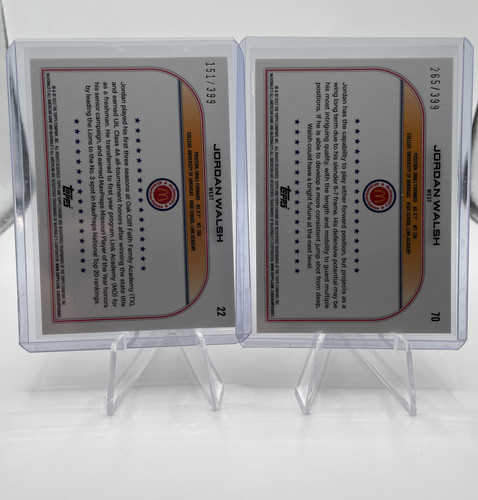2022 23 Topps McDonald's Chrome Jordan Walsh Refractor Auto + Lava 399 Set (x2) (5).1