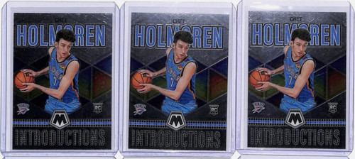2022 23 Panini Mosaic Chet Holmgren Rookie Introductions Insert SP Set (x3) (1)