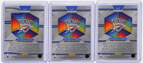 2022 23 Panini Mosaic Chet Holmgren Rookie Introductions Insert SP Set (x3) (2).1