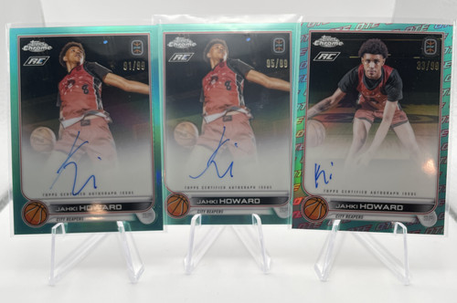 2022 23 Topps OTE Chrome Jahki Howard Aqua Refractor Rookie Auto 99 Set (x4) (4).1