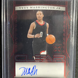 2022 23 Leaf Trinity TyTy Washington 11 Red Rookie Auto + Select Blue Prizm 99 (2)