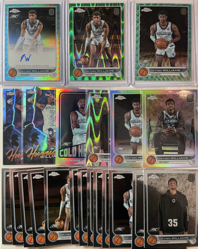 2022 23 Topps OTE Chrome Jayden Williams Auto 75 Green 75 +Refractor Set (x22) (1).1