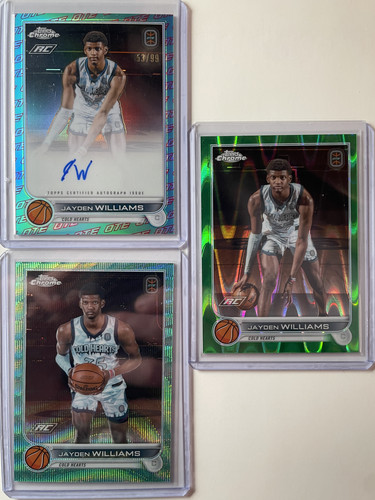 2022 23 Topps OTE Chrome Jayden Williams Auto 75 Green 75 +Refractor Set (x22) (2).1