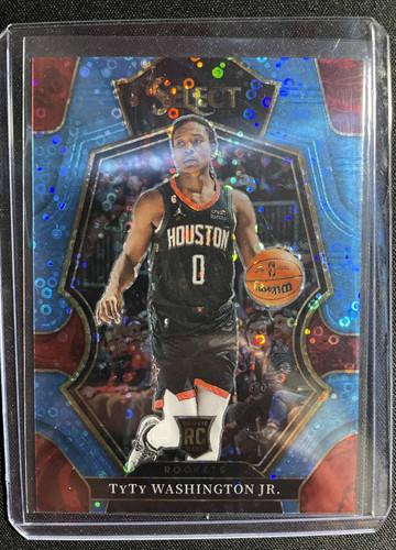 2022 23 Leaf Trinity TyTy Washington 11 Red Rookie Auto + Select Blue Prizm 99 (4).1