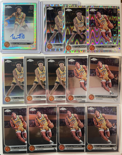2022 23 Topps OTE Chrome Jaylen Martin Aqua Auto 99 + Refractor Set (x12).1