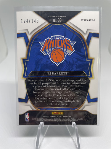 2022 23 Panini Select RJ Barrett Concourse White Disco Prizm 149 (2).1