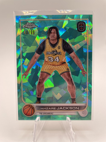 2022 23 Topps OTE Chrome Jahzare Jackson Green Auto 75 + Sapphire Aqua 99 Set (5).1