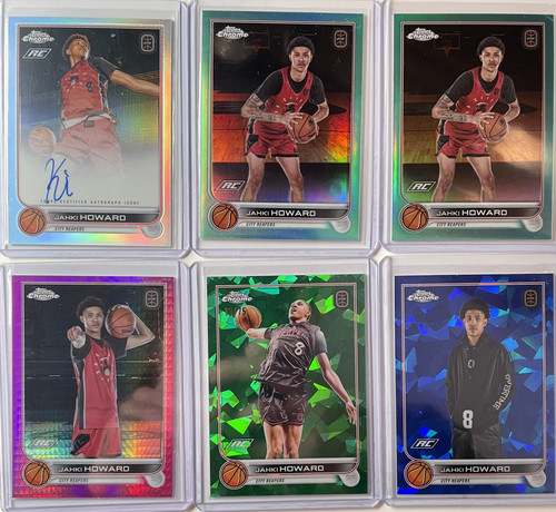 2022 23 Topps OTE Chrome Jahki Howard Auto + Green 75 + Refractor Set (x15) (2).1