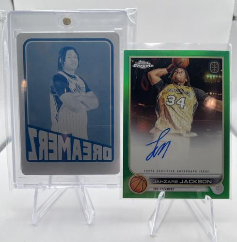 2022 23 Topps OTE Chrome Jahzare Jackson 11 Printing Plate + Green Auto 75 (1).1