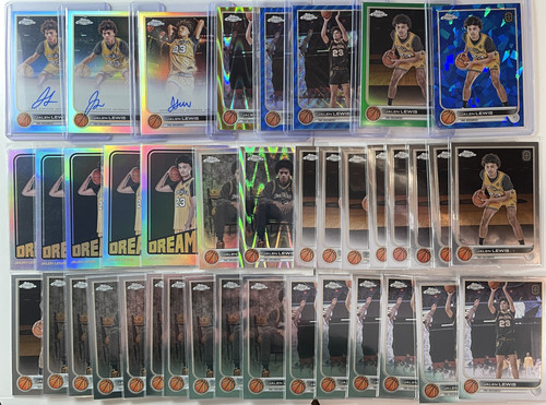 2022 23 Topps OTE Chrome Jalen Lewis Auto Gold 50 Green 75 Refractor Set (x39) (1).1