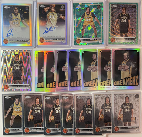 2022 23 Topps OTE Chrome Jahzare Jackson Autos + Aqua 99 + Refractors (x19) (1).1