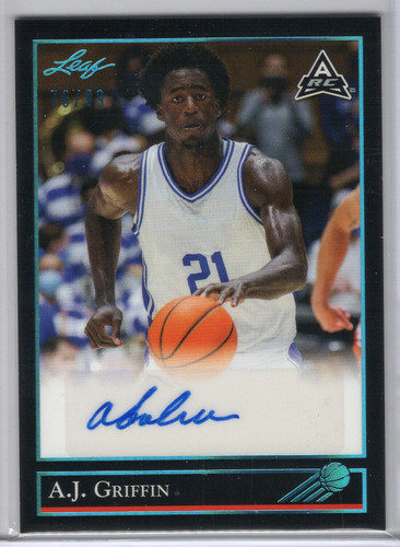 2021 22 Leaf Memories AJ Griffin Aqua Rookie Auto 99 (1).1