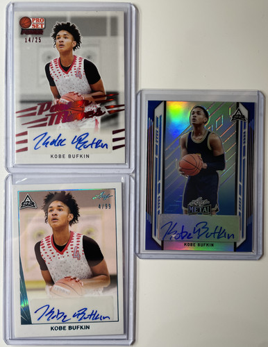 2021 22 Leaf Kobe Bufkin Rookie Auto Set (x4) Red 25 Aqua 99 + Metal Blue 50 (2).1