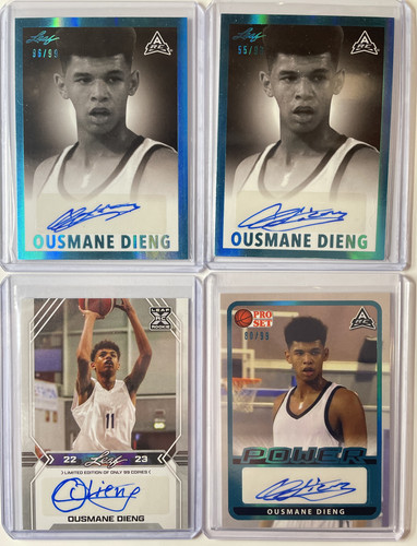 2021 22 Leaf Memories + Pro Set Ousmane Dieng Aqua Rookie Auto 99 Set (x4) (1).1
