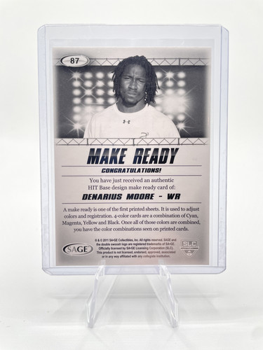 2011 SAGE HIT Denarius Moore Make Ready Yellow #87 Rookie 50 (2).1