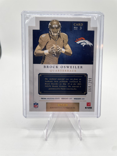 2012 Panini Prominence Brock Osweiler Rookie Jumbo Patch 299 (2).1