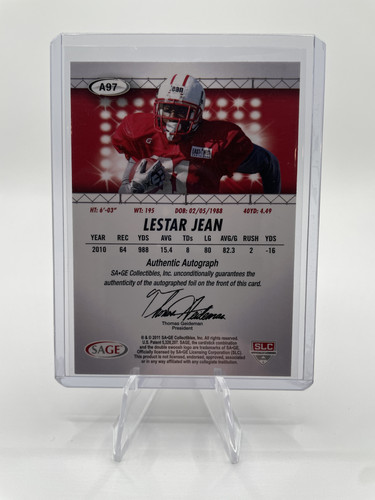 2011 Sage Hit Lester Jean Rookie Auto Gold 250 (2).1