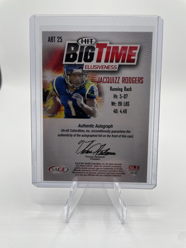 2011 Sage Hit Jacquizz Rodgers Big Time Elusiveness Rookie Auto 100 (2).1