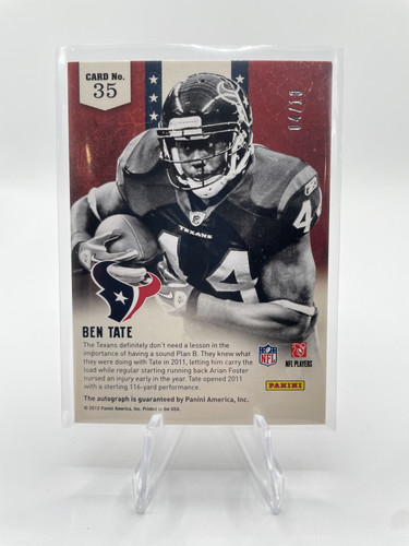 2012 Panini Rookies and Stars Ben Tate Great American Heroes Auto 10 (2).1