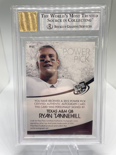 2012 Press Pass Ryan Tannehill Power Picks Rookie Auto 99 BGS 8.5 Auto 10 (2).1