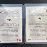 2011 Topps Legends Tom Brady Blue SP + Anquan Bolin Orange 50 (2)