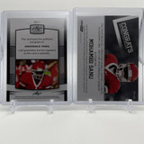 2012 Press Pass Mohamed Sanu On Card Rookie Auto + Leaf Draft Blue RC Auto (2)