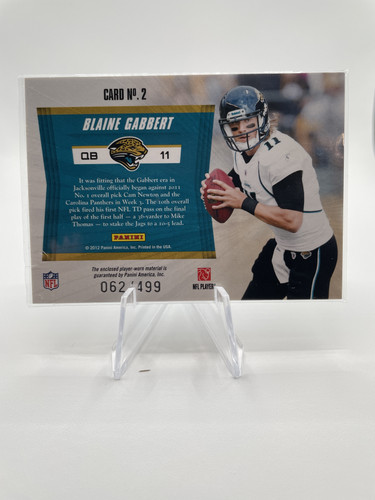 2012 Panini Totally Certified Blaine Gabbert Certified Future Rookie Patch 499 (2).1