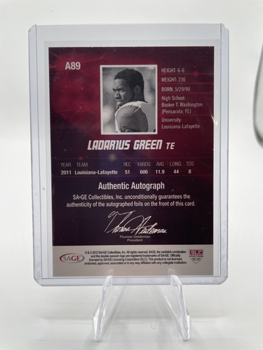 2012 Sage Hit Ladarius Green Rookie Auto SP 250 #A89 (2).1