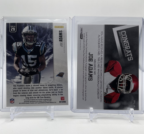 2012 Panini Rookies & Stars Longevity Joe Adams Rookie Patch + Press Pass Auto (2).1