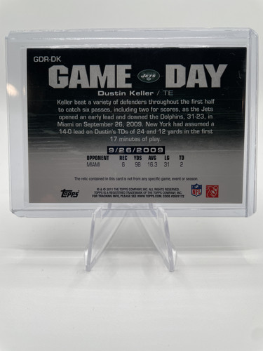 2011 Topps Game Day Relics Dustin Keller #GDR DK (2).1