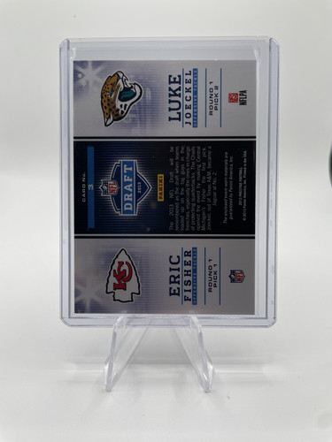 2013 Panini Prestige Draft Luke Joeckel + Eric Fisher Dual Rookie Patch #3 (2).1