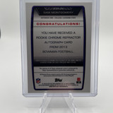 2013 Bowman Chrome Sam Montgomery Blue Refractor Rookie Auto 99 Number Match (2)