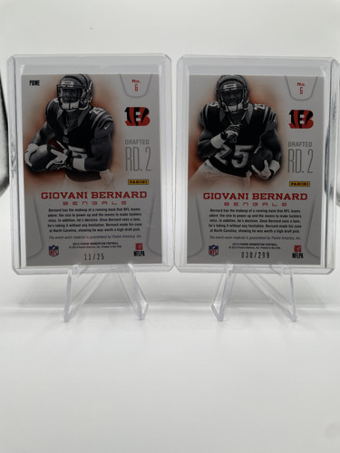 2013 Panini Momentum Giovani Bernard Rookie Quad Patch 299 + Triple 25 (2).1