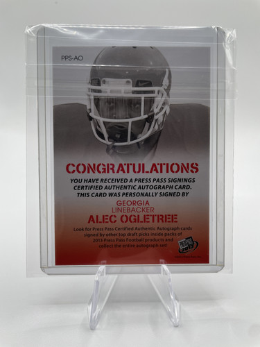 2013 Press Pass Alec Ogletree Rookie Auto #PPS AO (2).1