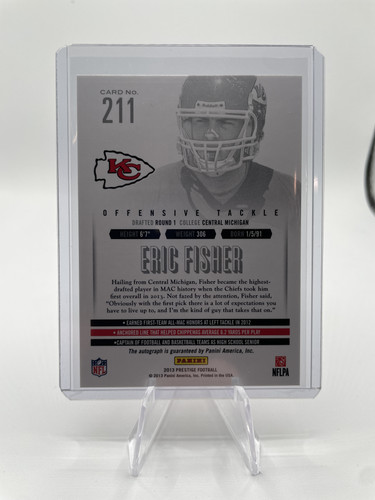 2013 Panini Prestige Eric Fisher Extra Points Rookie Auto #211 (2).1