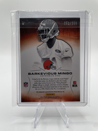 2013 Panini Momentum Barkevious Mingo Rookie Initiation Autograph 200 (2).1