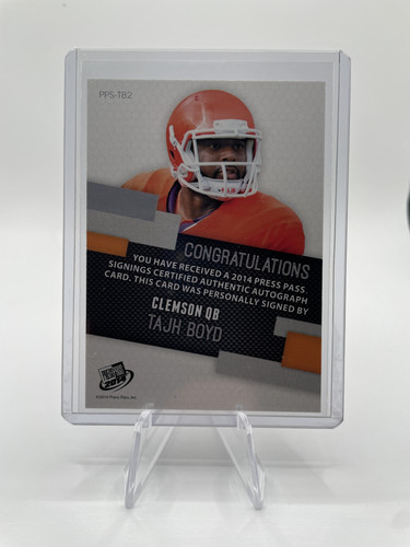 2014 Press Pass Tajh Boyd Bronze Cn Card Rookie Auto 199 + Base Autos (x2) (5).1